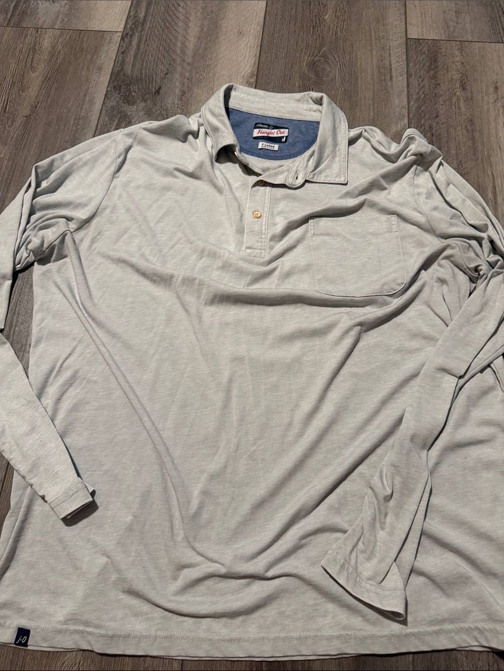 johnnie-O Light Gray Long Sleeve Polo